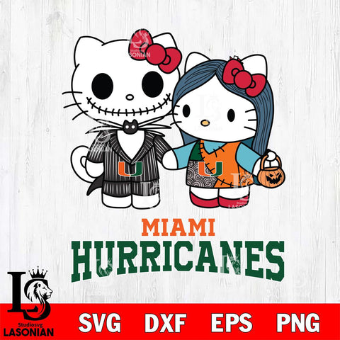 Miami Hurricanes Hello Kitty Horror 11 Svg Eps Dxf Png File, Digital Download