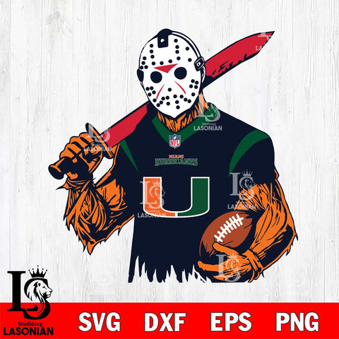 Miami Hurricanes Jason Voorhees Horror 11 Svg Eps Dxf Png File, NCAA svg, Digital Download, Instant Download
