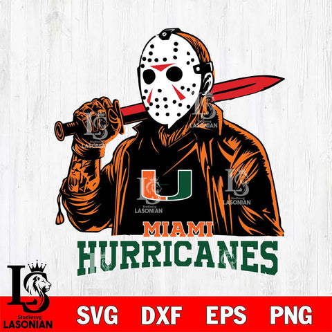 Miami Hurricanes Jason Voorhees Horror 12 Svg Eps Dxf Png File, NCAA svg, Digital Download, Instant Download