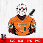Miami Hurricanes Jason Voorhees Horror 4 Svg Eps Dxf Png File, NCAA svg, Digital Download, Instant Download