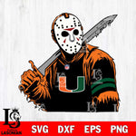 Miami Hurricanes Jason Voorhees Horror 7 Svg Eps Dxf Png File, NCAA svg, Digital Download, Instant Download