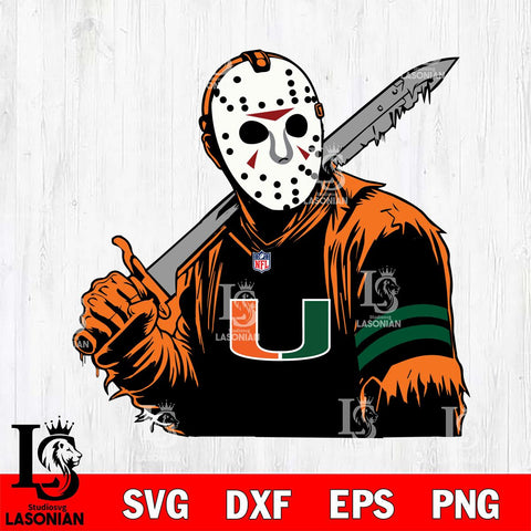 Miami Hurricanes Jason Voorhees Horror 7 Svg Eps Dxf Png File, NCAA svg, Digital Download, Instant Download