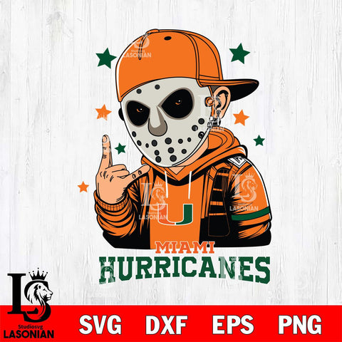 Miami Hurricanes Jason Voorhees Horror 9 Svg Eps Dxf Png File, NCAA svg, Digital Download, Instant Download