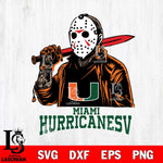 Miami Hurricanes Jason Voorhees Horror Halloween Svg Eps Dxf Png File, NCAA svg, Digital Download, Instant Download