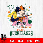 Miami Hurricanes Minnie Mouse Dancing SVG DXF EPS PNG FILE, NCAA File Cut,Digital Download,Instant Download