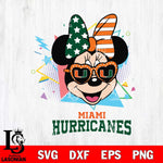 Miami Hurricanes Minnie Mouse Love Sport SVG DXF EPS PNG FILE, NCAA File Cut,Digital Download,Instant Download