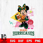 Miami Hurricanes Minnie Mouse Sport SVG DXF EPS PNG FILE, NCAA File Cut,Digital Download,Instant Download