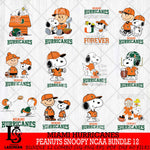 Miami Hurricanes Peanuts Snoopy Player NCAA Bundle 12 SVG DXF EPS PNG FILE,Snoopy File Cut, bundle NCAA Digital Download,Instant Download, Silhouette