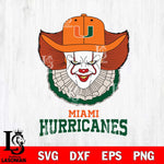 Miami Hurricanes Pennywise Horror Sport 12 Svg Eps Dxf Png File, Digital Download