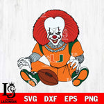 Miami Hurricanes Pennywise Horror Sport 6 Svg Eps Dxf Png File, Digital Download