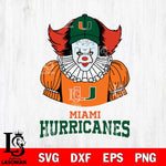 Miami Hurricanes Pennywise Horror Sport 7 Svg Eps Dxf Png File, Digital Download