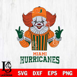 Miami Hurricanes Pennywise Horror Sport 8 Svg Eps Dxf Png File, Digital Download