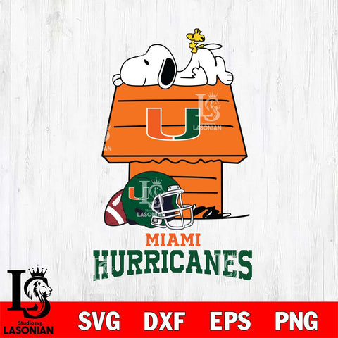 Miami Hurricanes Snoopy Chill Football SVG DXF EPS PNG FILE,Snoopy File Cut, NCAA Digital Download,Instant Download,Christmas Silhouette