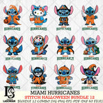 Miami Hurricanes Stitch Horror Bundle 12 SVG Svg Eps Dxf Png File, NCAA svg, Digital Download, Instant Download