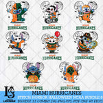 Miami Hurricanes Stitch Horror Halloween Bundle NCAA Svg Eps Dxf Png File, Digital Download, Instant Download