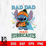Miami Hurricanes Stitch Rad Dad SVG DXF EPS PNG FILE, NCAA File Cut,Digital Download,Instant Download