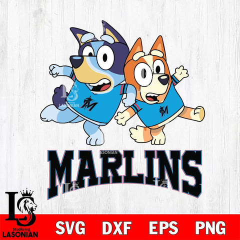 Miami Marlins Bluey & Bingo 13 Svg Eps Dxf Png File, MLB svg, Digital Download, Instant Download