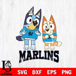 Miami Marlins Bluey & Bingo 6 Svg Eps Dxf Png File, MLB svg, Digital Download, Instant Download