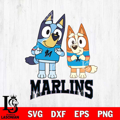 Miami Marlins Bluey & Bingo 6 Svg Eps Dxf Png File, MLB svg, Digital Download, Instant Download