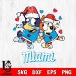 Miami Marlins Bluey Christmas 2 Svg Eps Dxf Png File, Digital Download