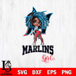 Miami Marlins Fan Girl Svg Eps Dxf Png File, Digital Download, Instant Download