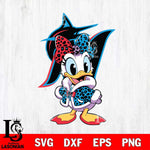 Miami Marlins Fancy Daisy Duck Disney Svg Eps Dxf Png File, Digital Download, Instant Download