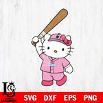Miami Marlins Hello Kitty Pink Baseball Player SVG DXF EPS PNG FILE, MLB File Cut,Hello Kitty Digital Download,Instant Download, Silhouette