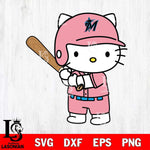 Miami Marlins Hello Kitty Player SVG DXF EPS PNG FILE, MLB File Cut,Hello Kitty Digital Download,Instant Download, Silhouette