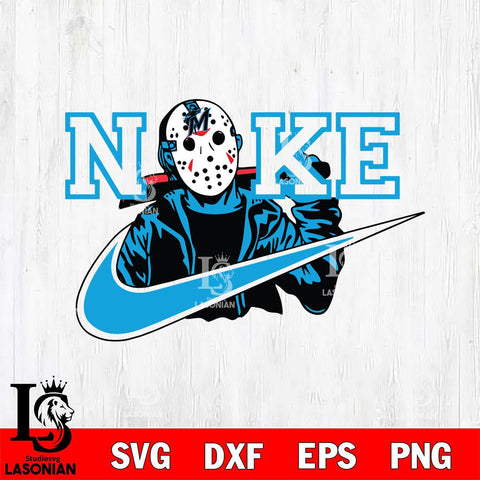 Miami Marlins Jason Voorhees Nike Svg Eps Dxf Png File, Digital Download, Instant Download