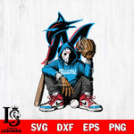Miami Marlins MLB Jason Voorhees Halloween SVG Svg Eps Dxf Png File, Digital Download, Instant Download