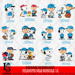 Miami Marlins Peanuts MLB Bundle 12 Svg Eps Dxf Png File,Bundle MLB File Cut,Digital Download,Instant Download,MLB Svg Files