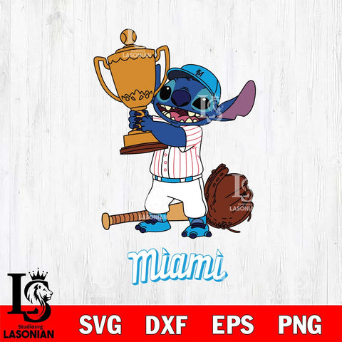 Miami Marlins Stitch Baseball Champion SVG DXF EPS PNG FILE, MLB File Cut, Digital Download,Instant Download, Silhouette, Stitch Cricut