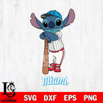 Miami Marlins Stitch Baseball bat SVG DXF EPS PNG FILE, MLB File Cut, Digital Download,Instant Download, Silhouette, Stitch Cricut