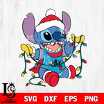 Miami Marlins Stitch Christmas Lights SVG DXF EPS PNG file, Cut file cricut, Instant Download