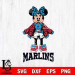Miami Marlins Style Minnie Disney Svg Eps Dxf Png File, Digital Download, Instant Download