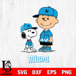 Miami Marlins snoopy and charlie brown Sport Baseball Svg Eps Dxf Png File, MLB File Cut,Digital Download,Instant Download,MLB Svg Files