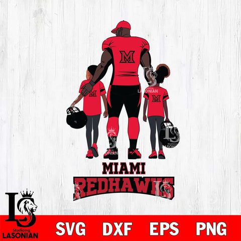 Miami RedHawks 3 Father and son Rugby SVG DXF EPS PNG FILE,NCAA SVG, Father day Digital Download,Instant Download, Silhouette