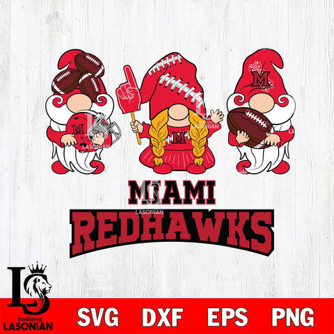 Miami RedHawks 3 Gnomes Football Svg Eps Dxf Png File, Digital Download, Instant Download