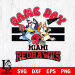 Miami RedHawks Bluey & Bingo 9 Svg Eps Dxf Png File, NCAA svg, Digital Download, Instant Download