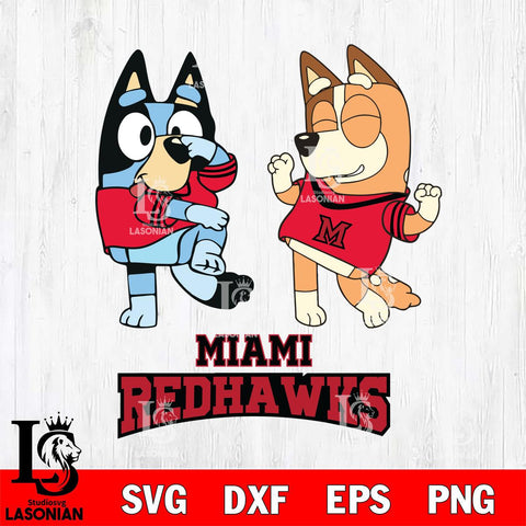 Miami RedHawks Bluey Chilli Sport Svg Eps Dxf Png File, Digital Download, Instant Download