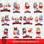 Miami RedHawks Bluey Dace Mode NCAA Bundle 12 SVG Eps Dxf Png File, Digital Download, Instant Download