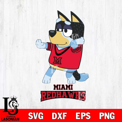 Miami RedHawks Bluey Dad Dance Svg Eps Dxf Png File, Digital Download, Instant Download