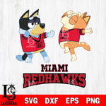 Miami RedHawks Bluey Dance Svg Eps Dxf Png File, Digital Download, Instant Download