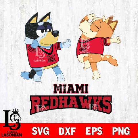 Miami RedHawks Bluey Dance Svg Eps Dxf Png File, Digital Download, Instant Download