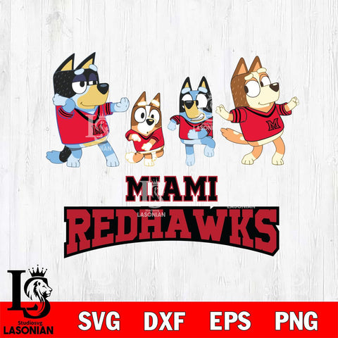 Miami RedHawks Bluey Dance Mode Squats Svg Eps Dxf Png File, Digital Download, Instant Download