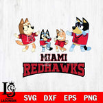 Miami RedHawks Bluey Dance Squats Svg Eps Dxf Png File, Digital Download, Instant Download
