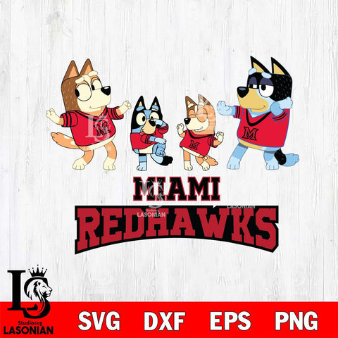 Miami RedHawks Bluey Dance Squats Svg Eps Dxf Png File, Digital Download, Instant Download