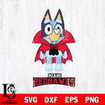 Miami RedHawks Bluey Dracula Halloween Svg Eps Dxf Png File, Digital Download, Instant Download