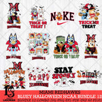 Miami RedHawks Bluey Halloween NCAA 12 SVG Eps Dxf Png File, Bundle NCAA svg, Digital Download, Instant Download
