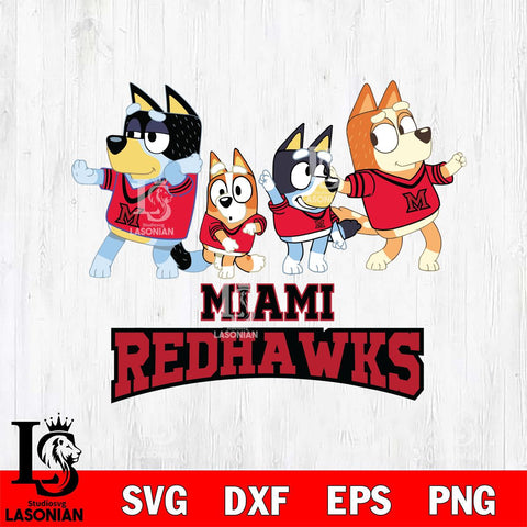 Miami RedHawks Bluey Mode Dance Squats Svg Eps Dxf Png File, Digital Download, Instant Download